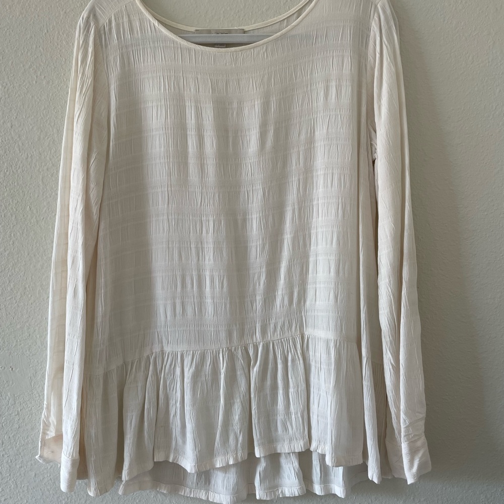 LOFT | White Peplum Blouse